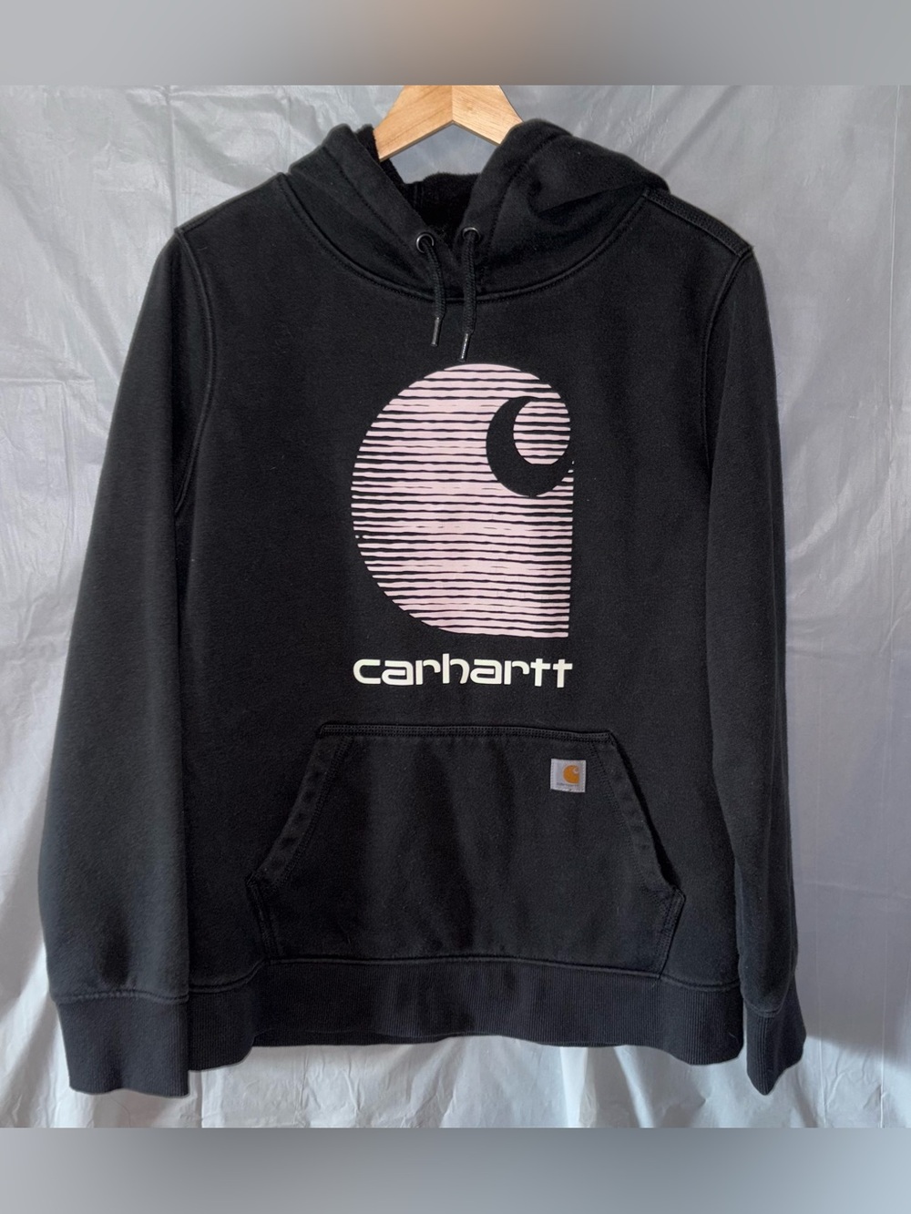 Carhartt Rain Defender Sweatshirt Youth Boys Lg 12-14 Relaxed Fit Black Hoodie‎